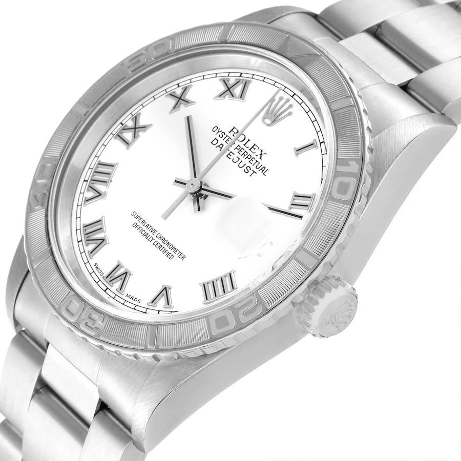 Rolex Turnograph Datejust Herrenuhr aus Stahl und Weißgold mit römischem Zifferblatt 16264 im Angebot 2