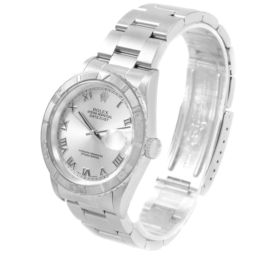 Men's Rolex Turnograph Datejust Steel White Gold Silver Dial Men’s Watch 16264