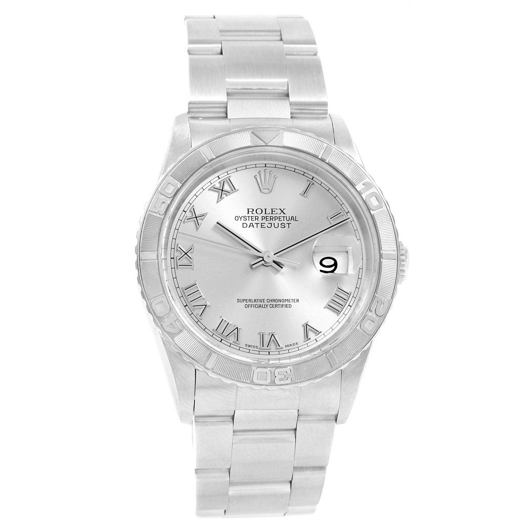 Rolex Turnograph Datejust Steel White Gold Silver Dial Men’s Watch 16264 5