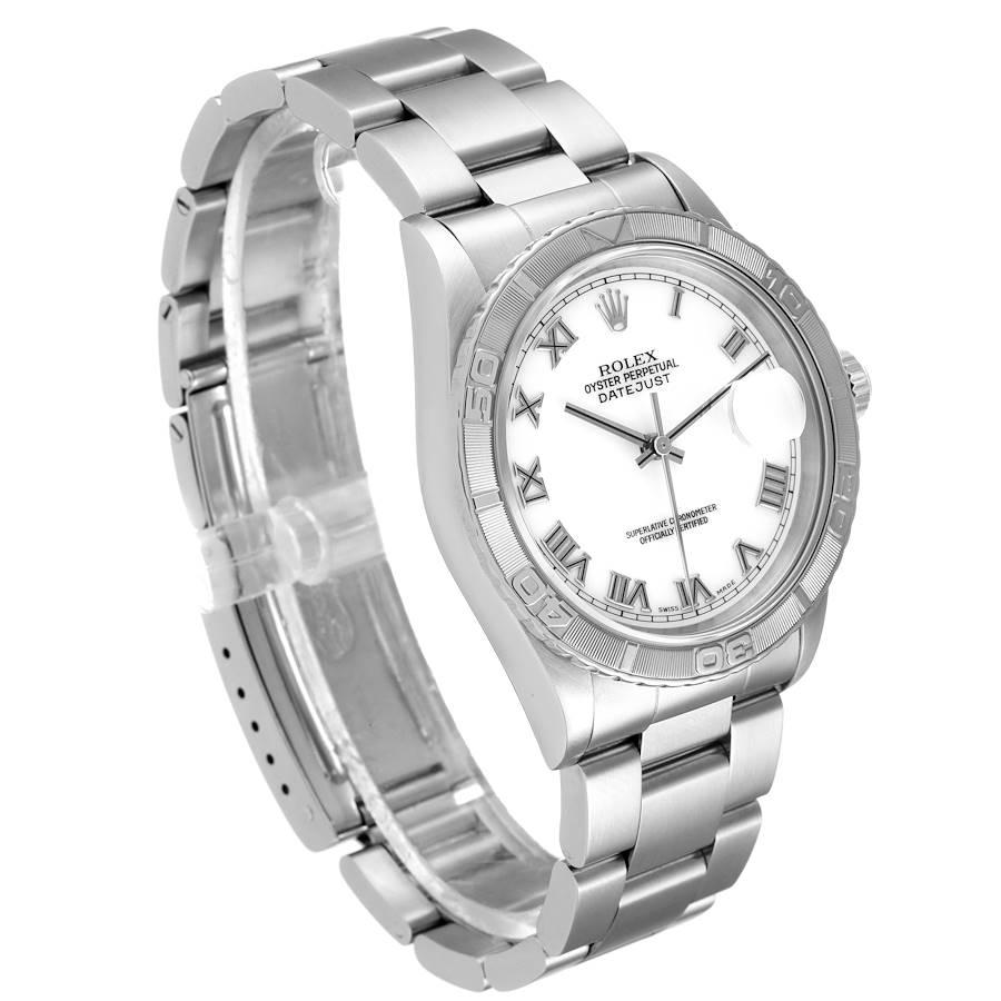 Rolex Turnograph Datejust Steel White Gold White Dial Watch 16264 In Excellent Condition In Atlanta, GA