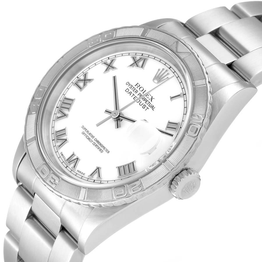 Rolex Turnograph Datejust Steel White Gold White Dial Watch 16264 1