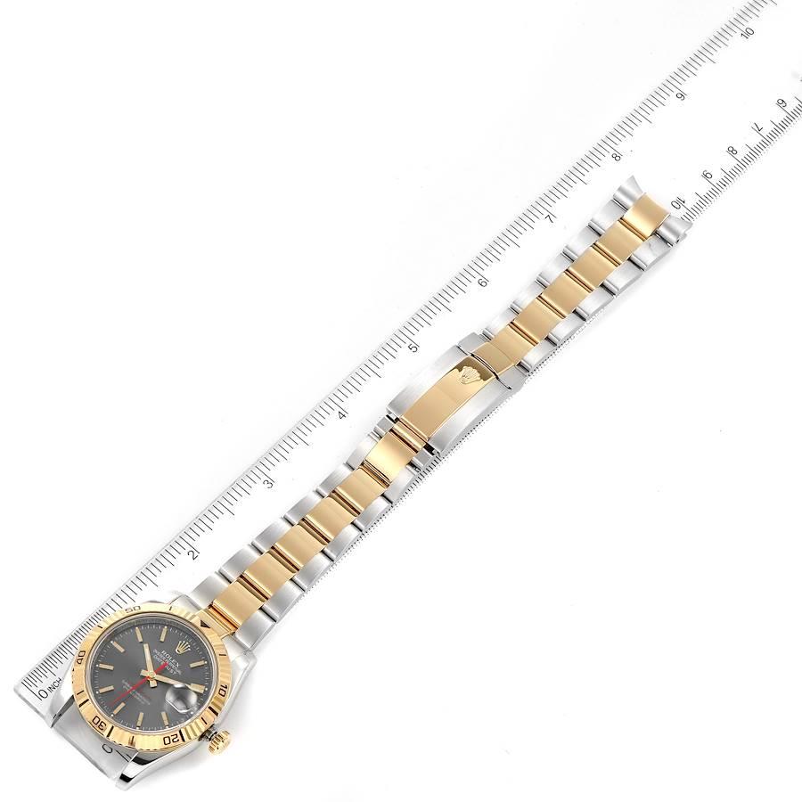 Rolex Turnograph Datejust Steel Yellow Gold Gray Dial Mens Watch 116263 For Sale 6
