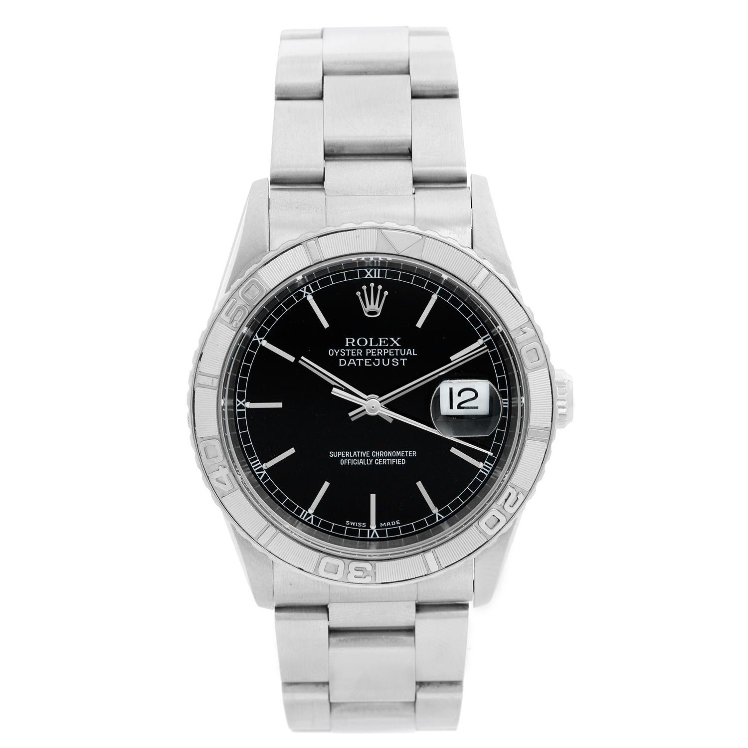 Rolex Turnograph Men's Steel Watch with Thunderbird Bezel 16264 at 1stDibs