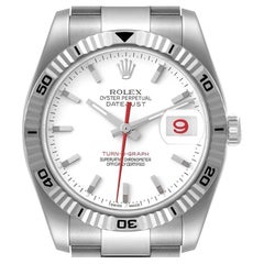 Rolex Turnograph Steel White Gold Bezel White Dial Mens Watch 116264 Box Papers