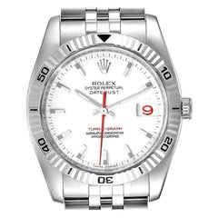 Rolex Turnograph Steel White Gold Bezel White Dial Men's Watch 116264
