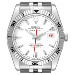 Rolex Turnograph Steel White Gold Bezel White Dial Mens Watch 116264