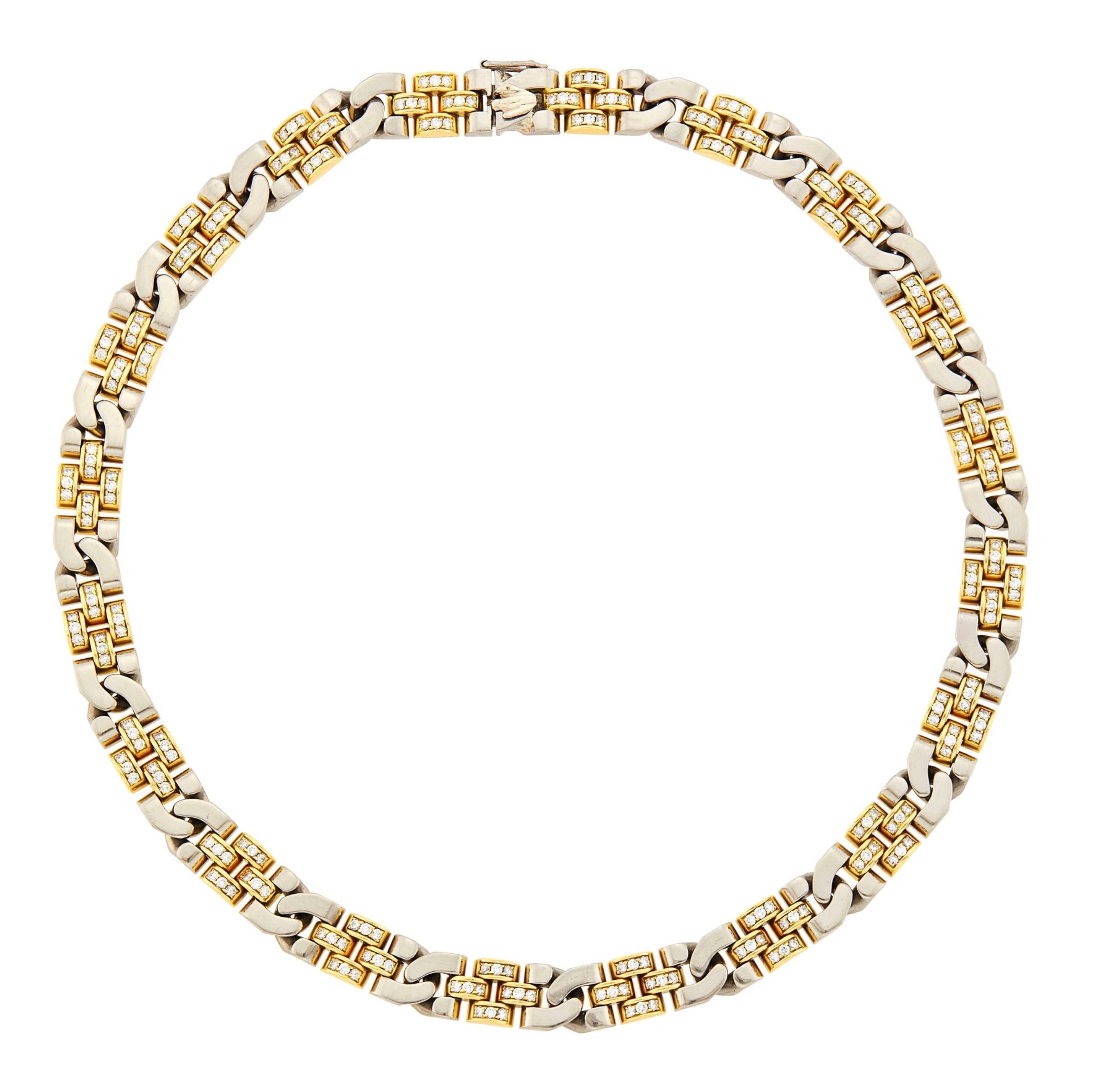 Collana Rolex Two-Color in oro giallo e bianco 18 carati e diamanti In condizioni ottime in vendita a New York, NY