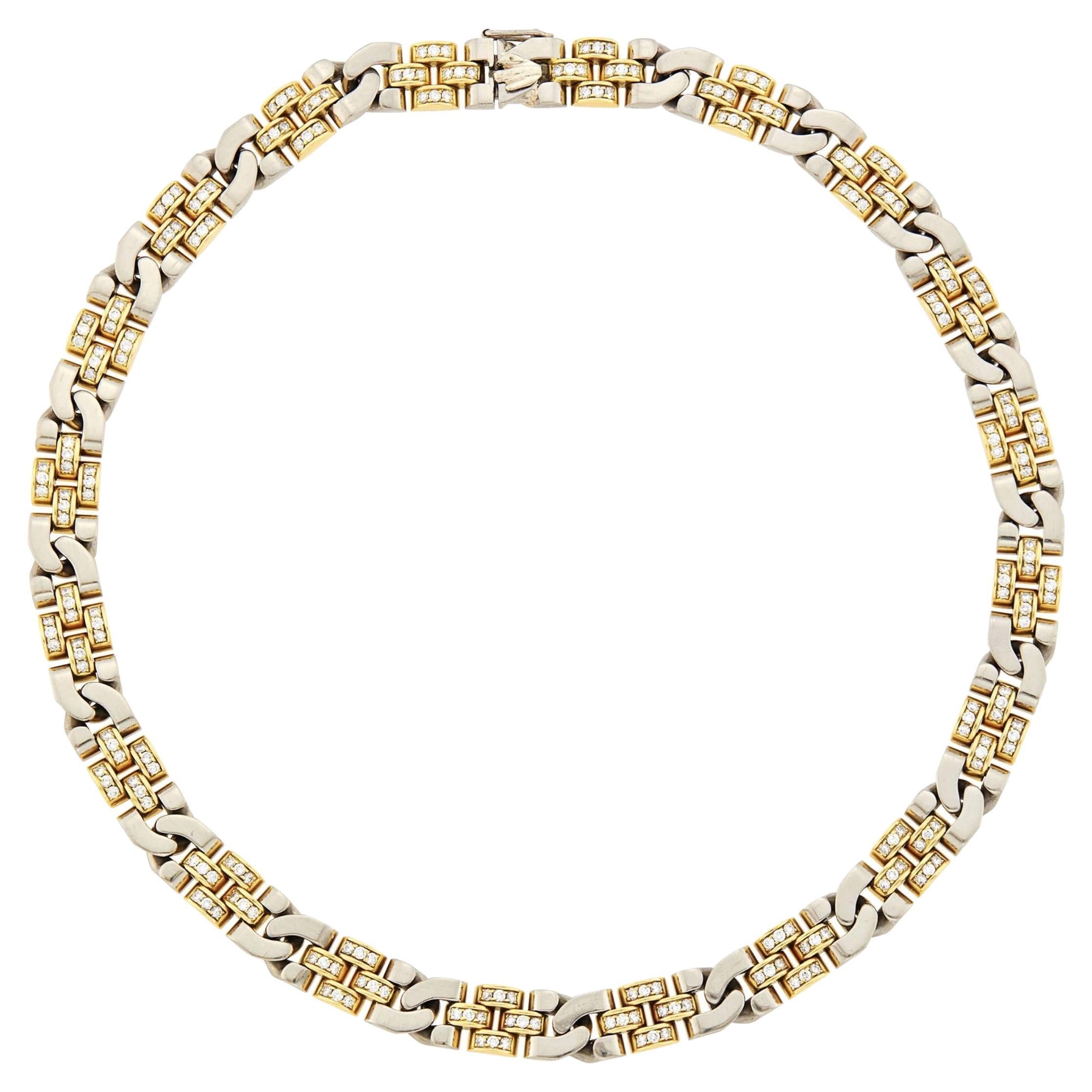 Collana Rolex Two-Color in oro giallo e bianco 18 carati e diamanti in vendita