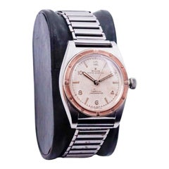 Rolex Montre en acier et or rose avec cadran et bracelet en échelle d'origine de 1942