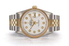 Rolex Two-Tone 18 Karat Gold and Stainless Steel Datejust 16233 Diamond Dial