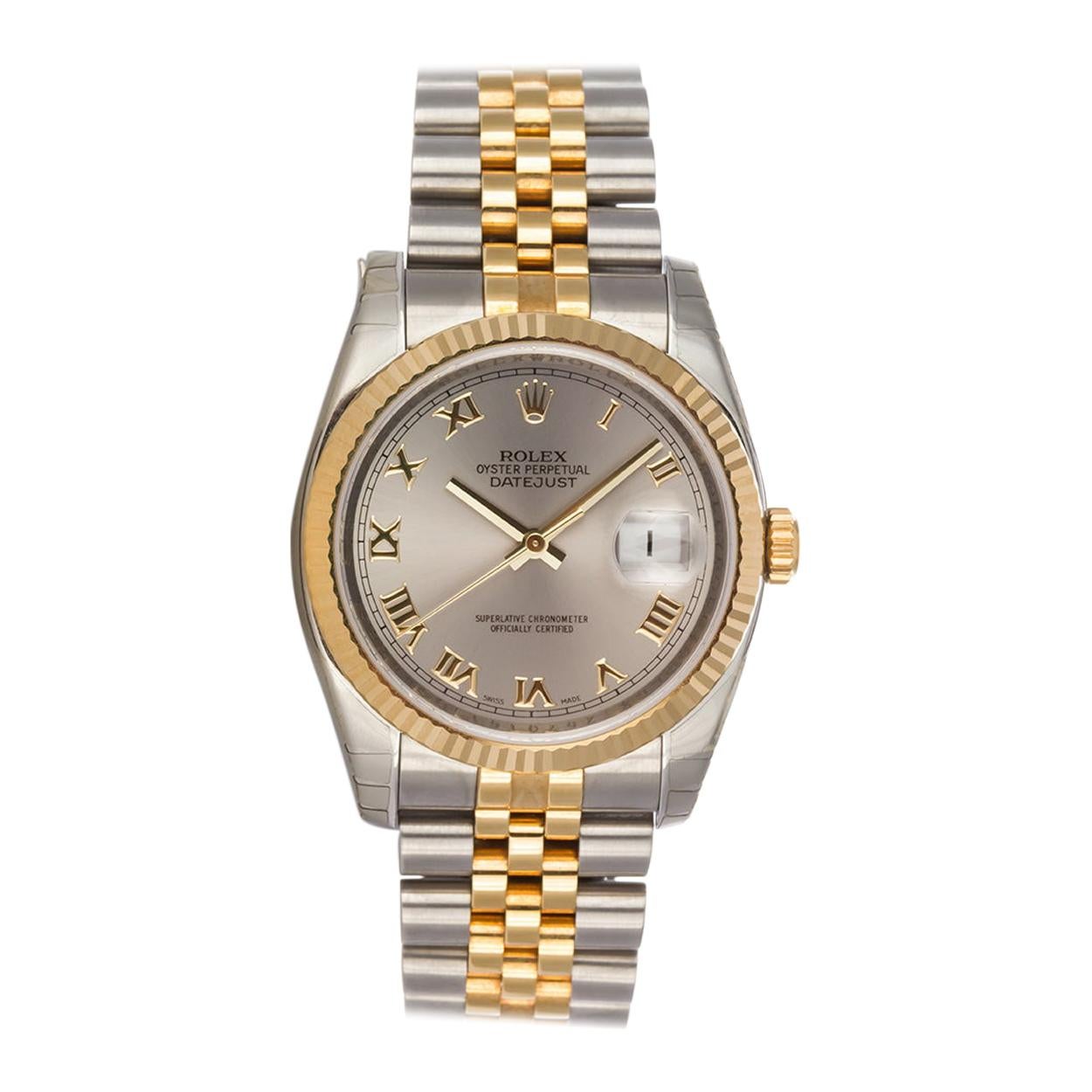 Rolex Two-Tone 18 Karat Yellow Gold and Stainless Steel Datejust 116233 with Box