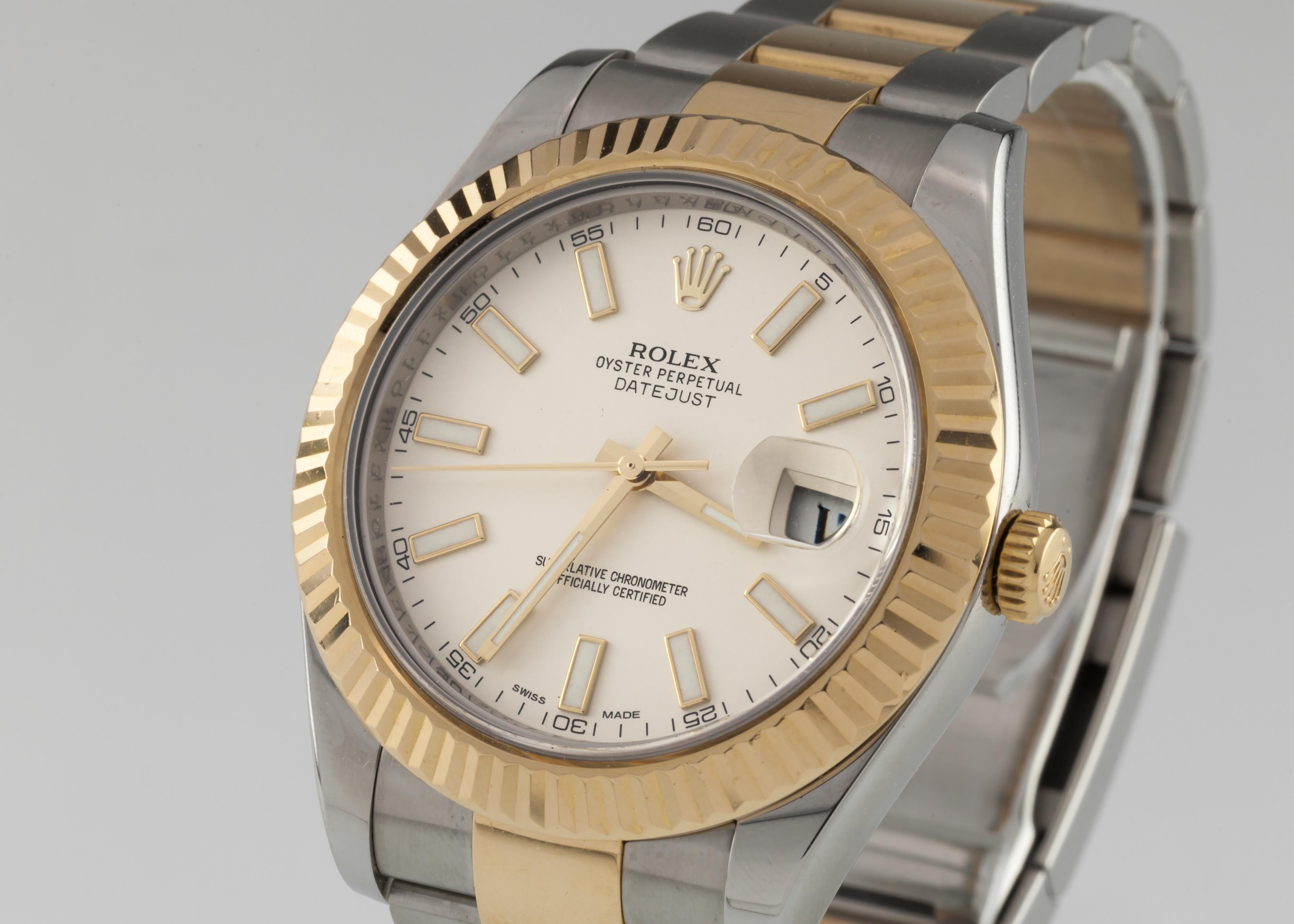 Modern Rolex Two-Tone 18k Gold + Stainless Men's OPDJ 116333 Automatic Watch 2010 For Sale