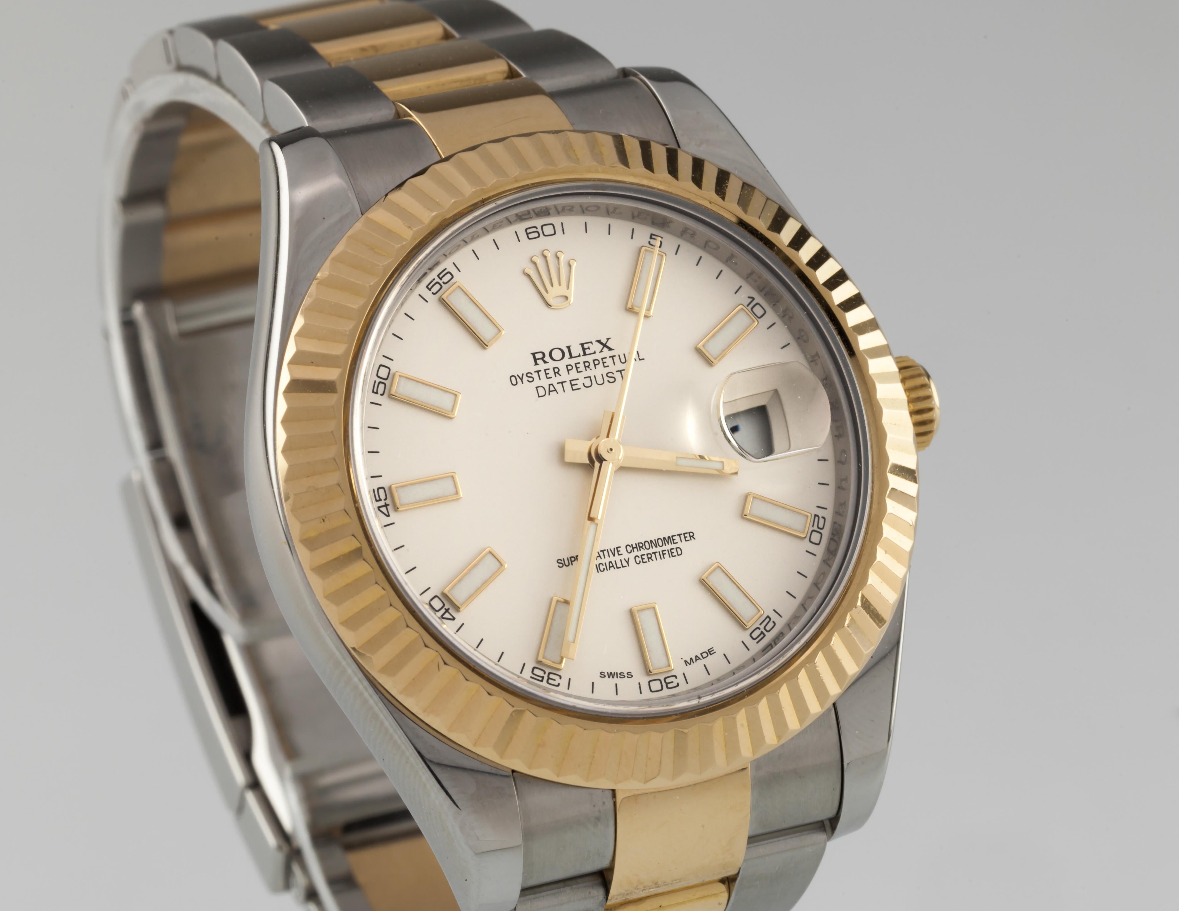 Rolex Two-Tone 18k Gold + Stainless Men's OPDJ 116333 Automatic Watch 2010 In Good Condition For Sale In Sherman Oaks, CA