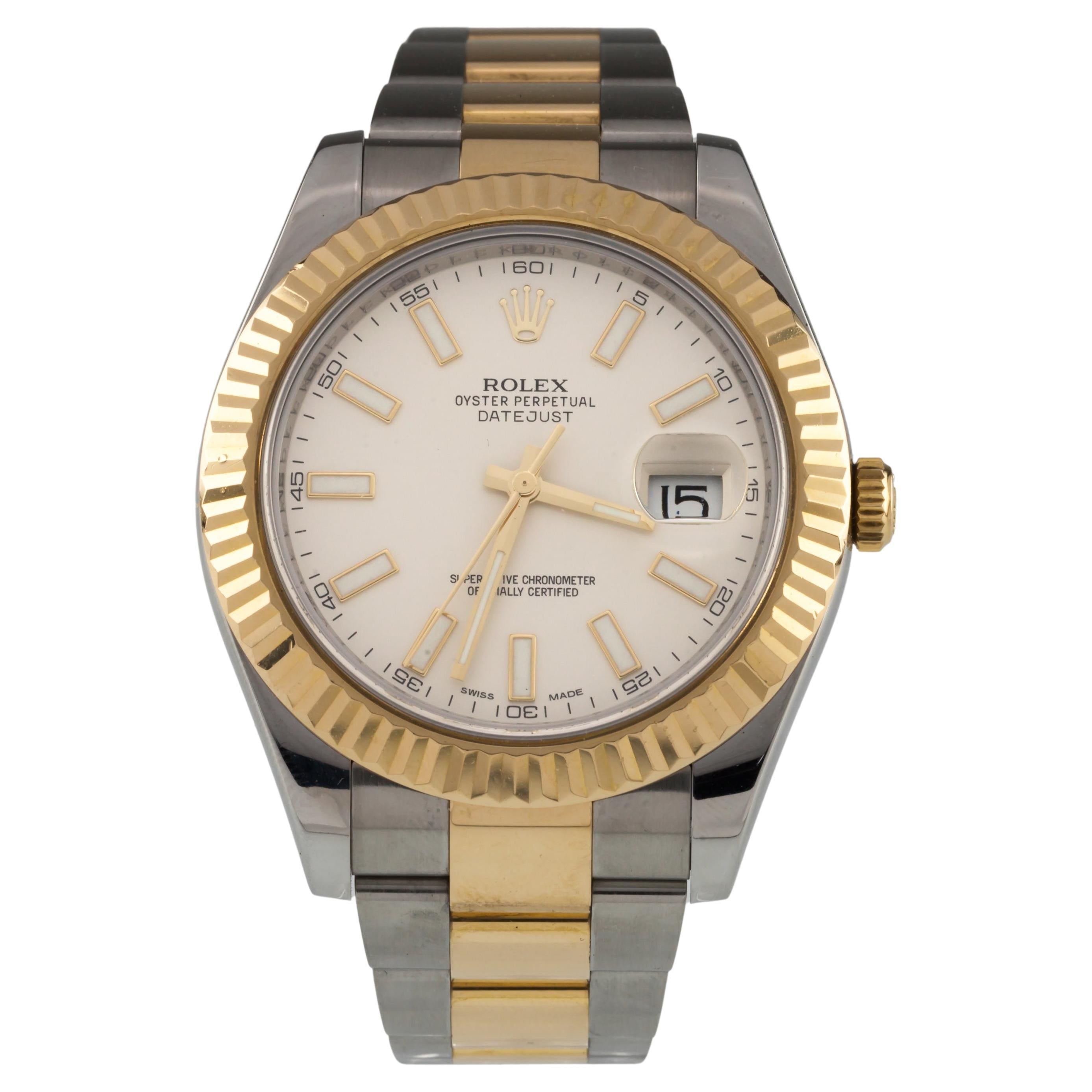 Rolex Two-Tone 18k Gold + Stainless Men's OPDJ 116333 Automatic Watch 2010 For Sale