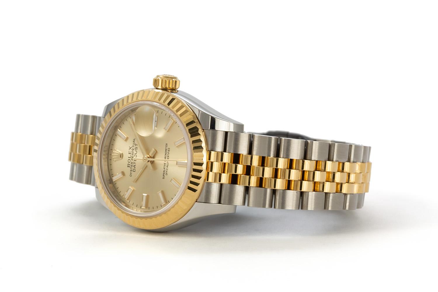 Contemporary Rolex Two-Tone 18 Karat Yellow Gold Stainless Steel Datejust 279173 Box & Papers