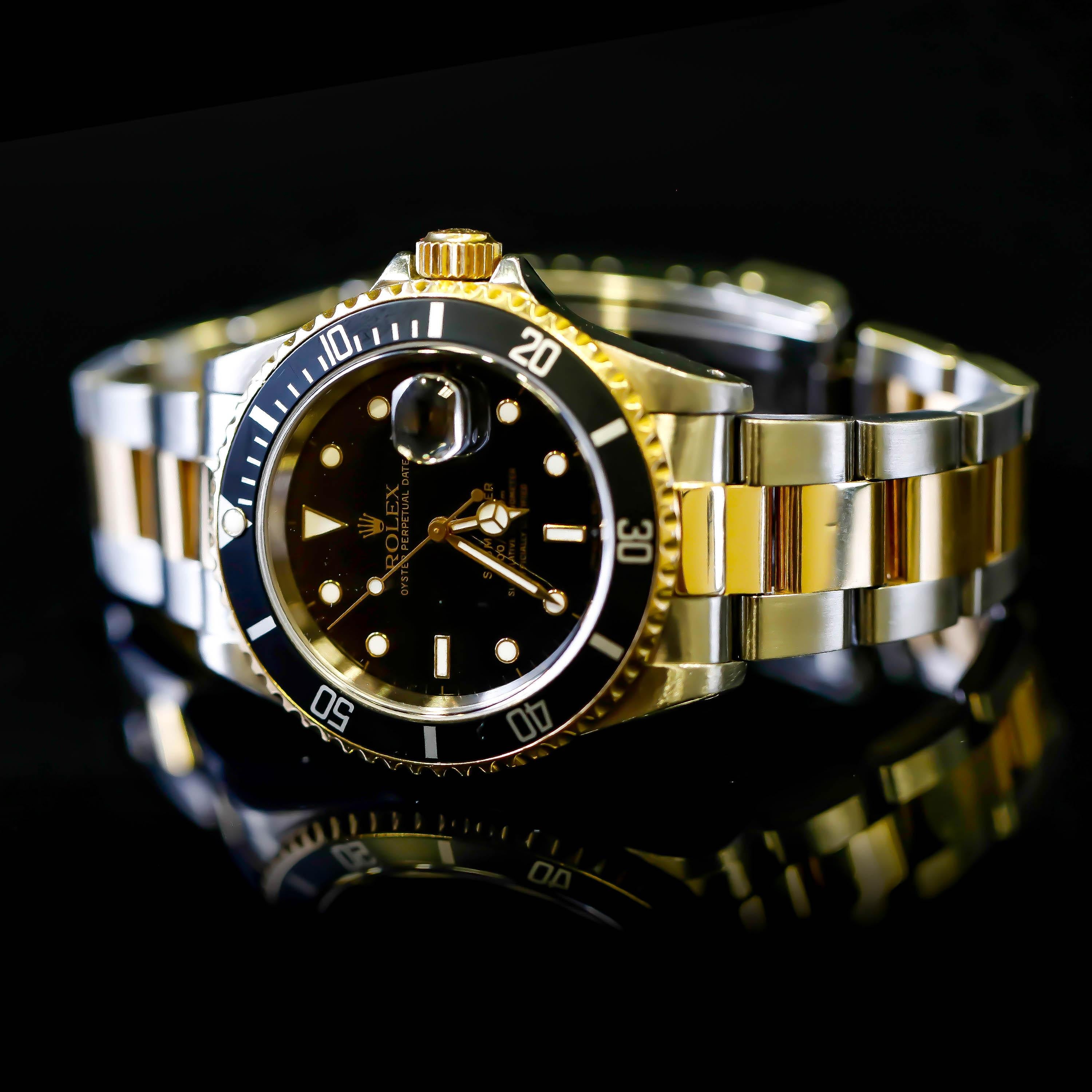 Rolex Two-Tone Black Ceramic Submariner 18 Karat Gold and Stainless Steel 2