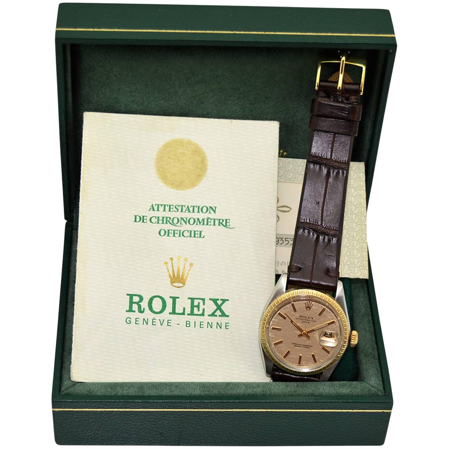 Rolex Two-Tone Date with Box and Original Papers, circa 1971