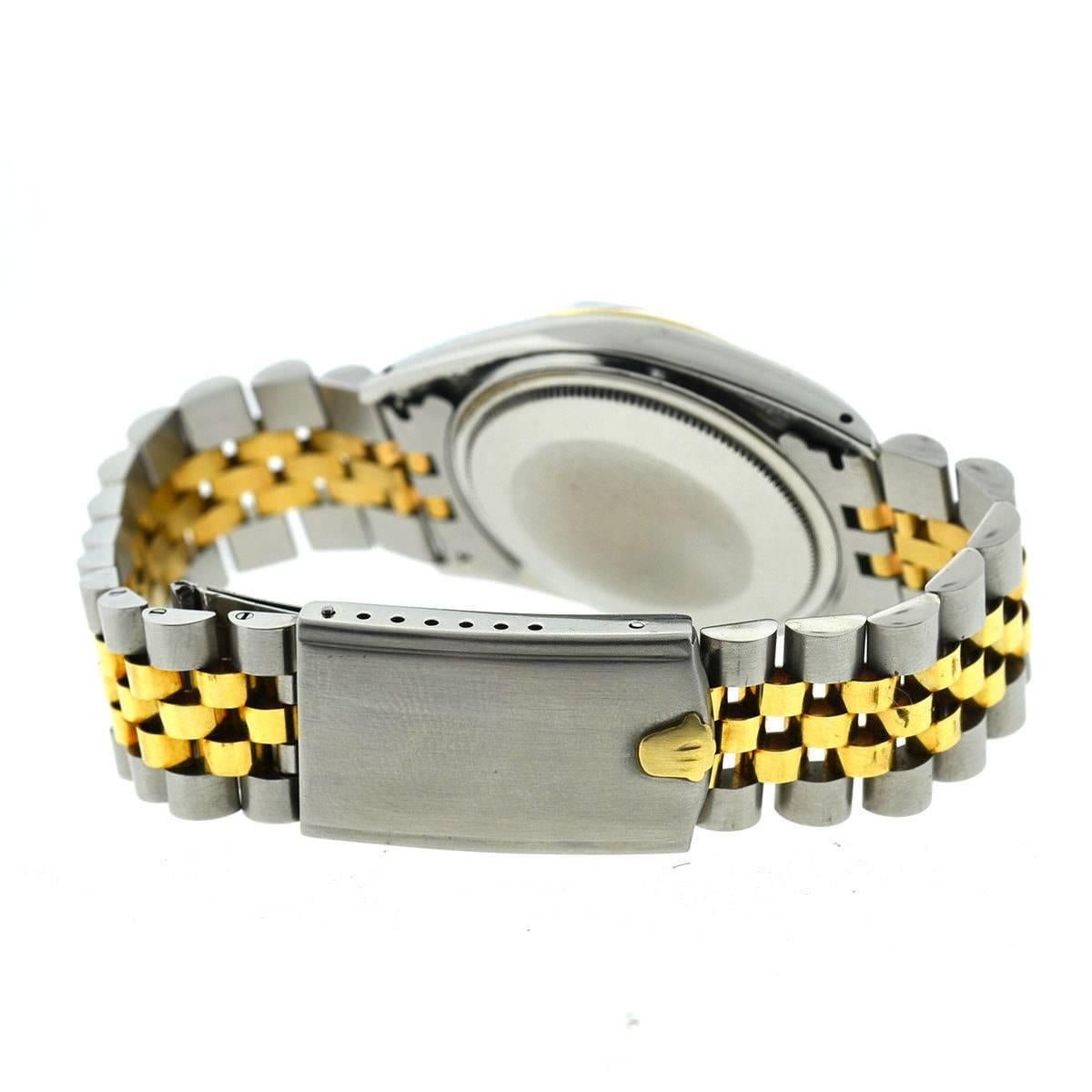 Rolex Two-Tone Datejust 1601 Jubilee Bracelet Watch In Excellent Condition In Boca Raton, FL