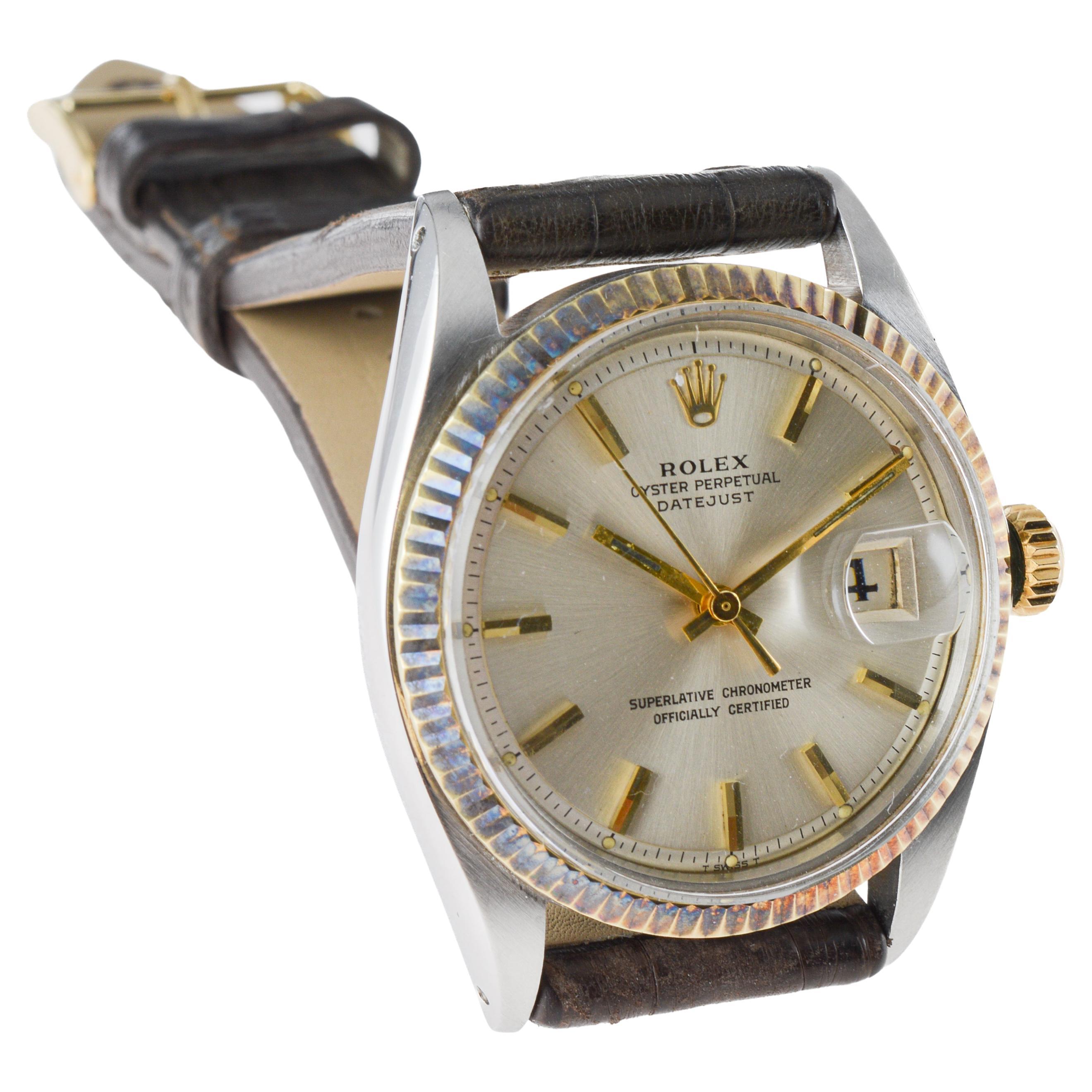 Rolex Two-Tone Datejust Never Polished with Patinated Bezel Original Dial 1968 5