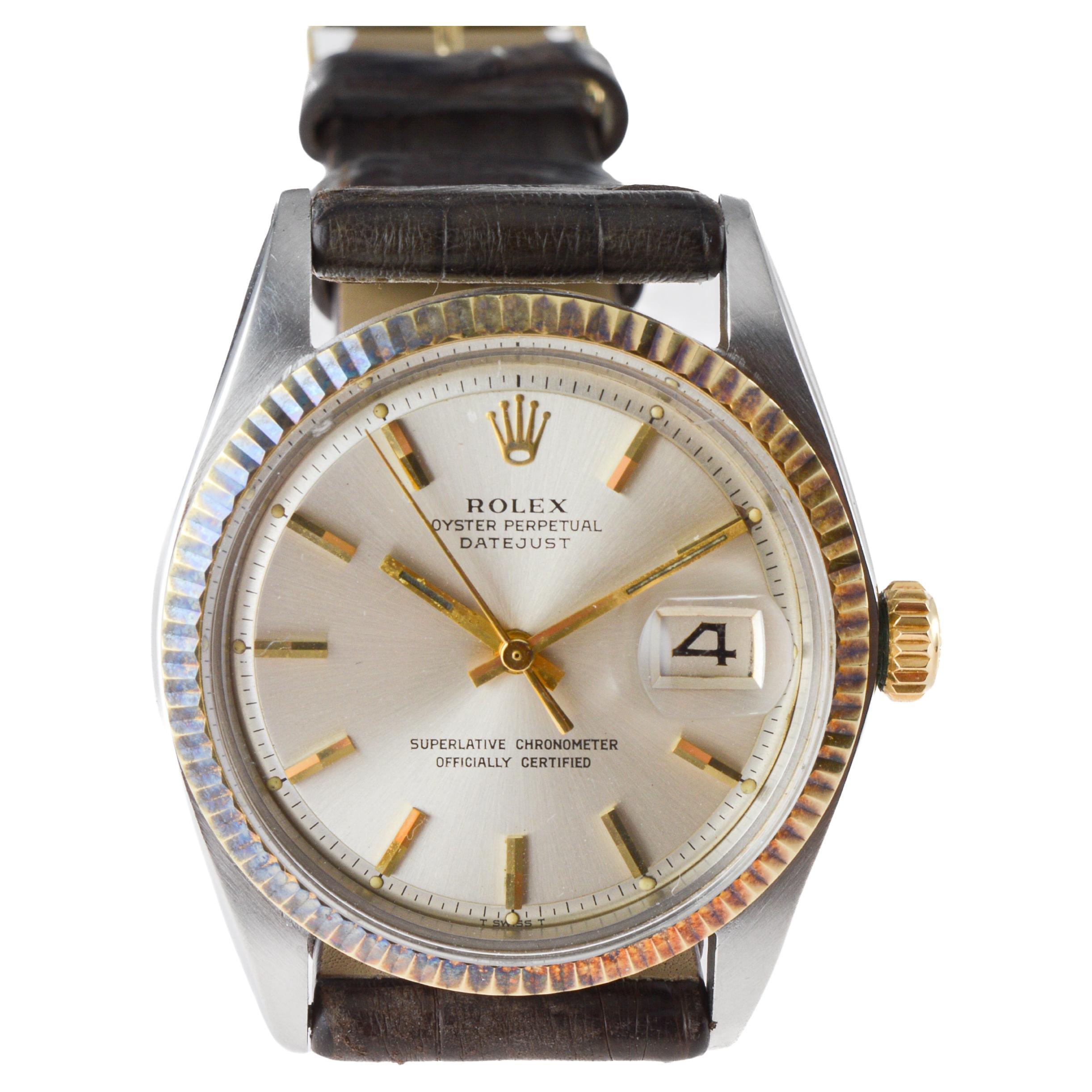 Rolex Two-Tone Datejust Never Polished with Patinated Bezel Original Dial 1968 6