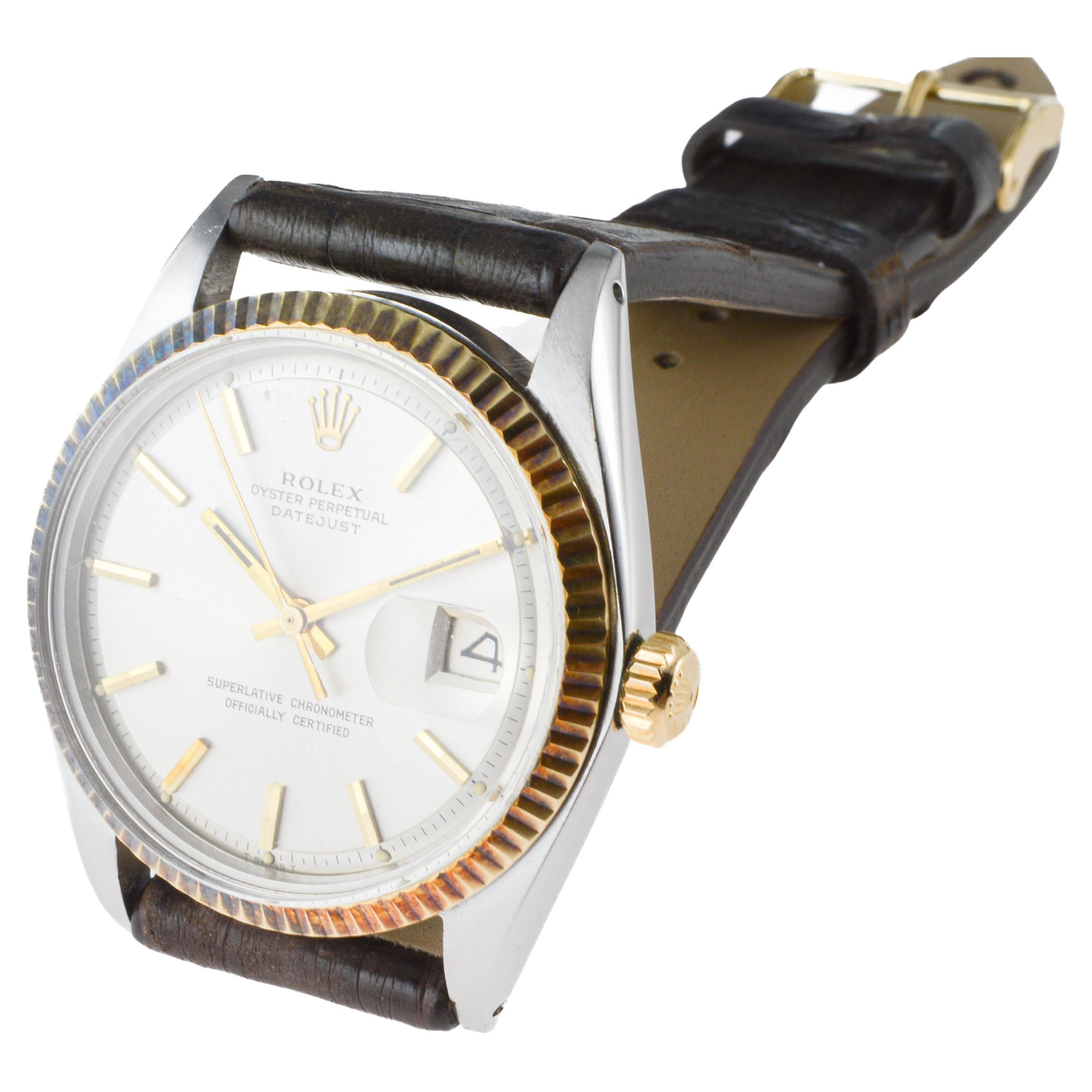 Rolex Two-Tone Datejust Never Polished with Patinated Bezel Original Dial 1968 7