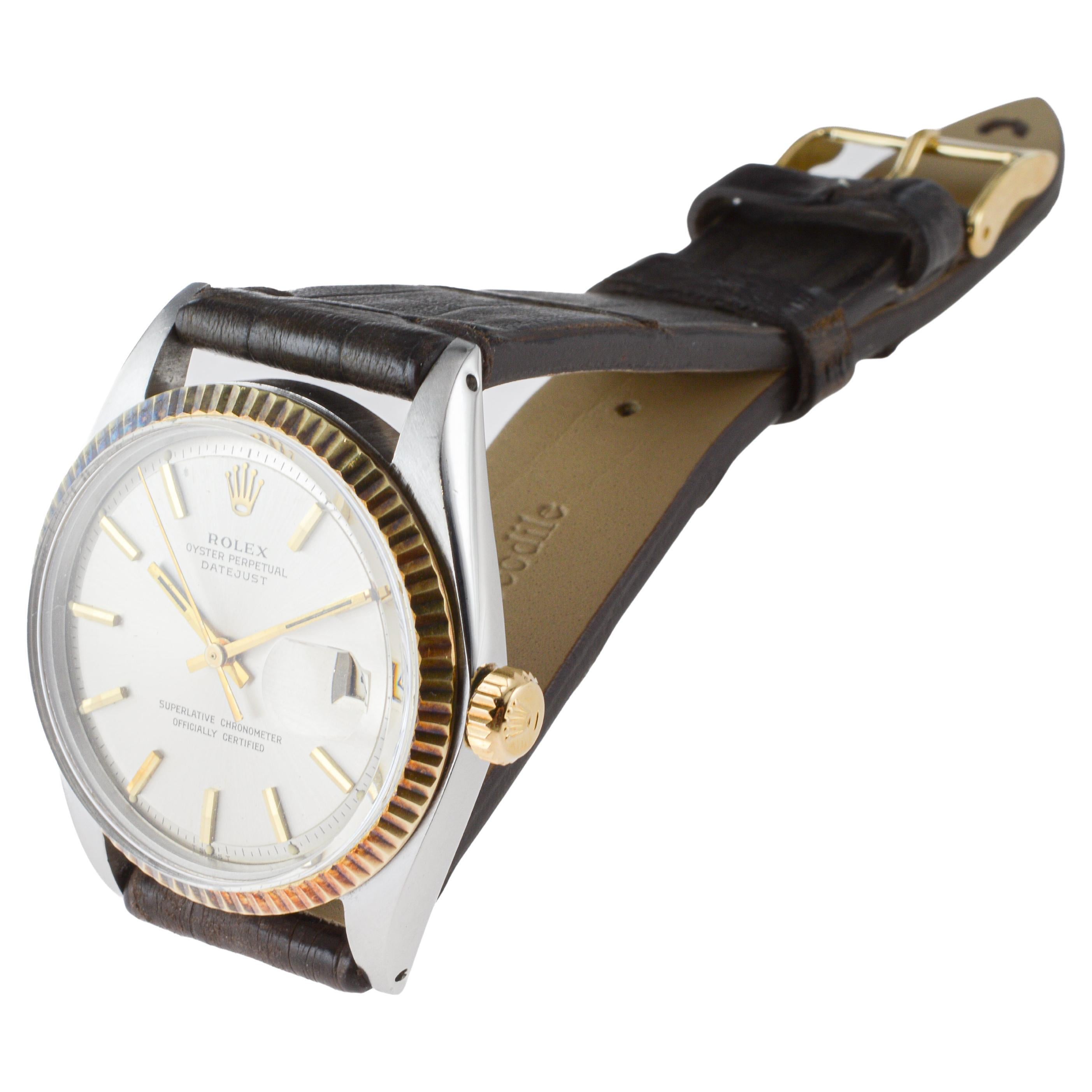 Rolex Two-Tone Datejust Never Polished with Patinated Bezel Original Dial 1968 8