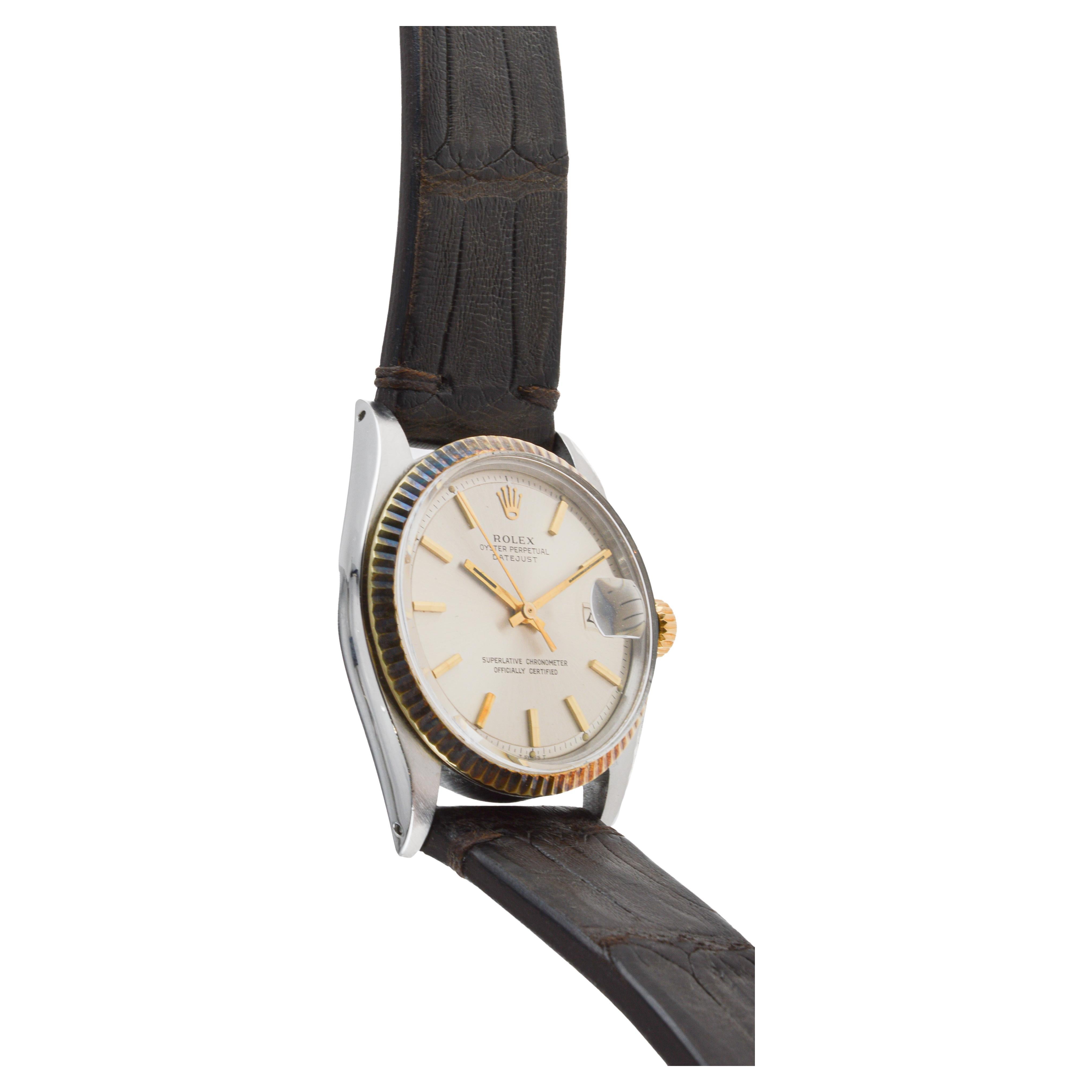 Rolex Two-Tone Datejust Never Polished with Patinated Bezel Original Dial 1968 3