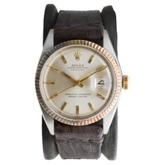 Rolex Zweifarbiges Datejust Never poliert mit patinierter Lünette Original Zifferblatt 1968
