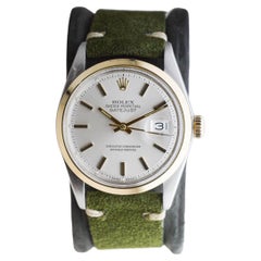 Vintage Rolex Two-Tone Datejust Rare Smooth Bezel circa, 1971 Flawless Original Dial 