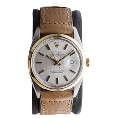 Vintage Rolex Two-Tone Datejust Rare Smooth Bezel circa, 1971 Flawless Original Dial 