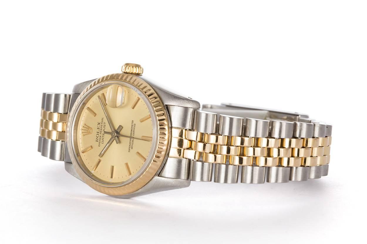 Modern Rolex Two-Tone Datejust Stainless Steel and 18 Karat Yellow Gold 68273