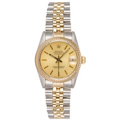 Vintage Rolex Two-Tone Datejust Stainless Steel and 18 Karat Yellow Gold 68273