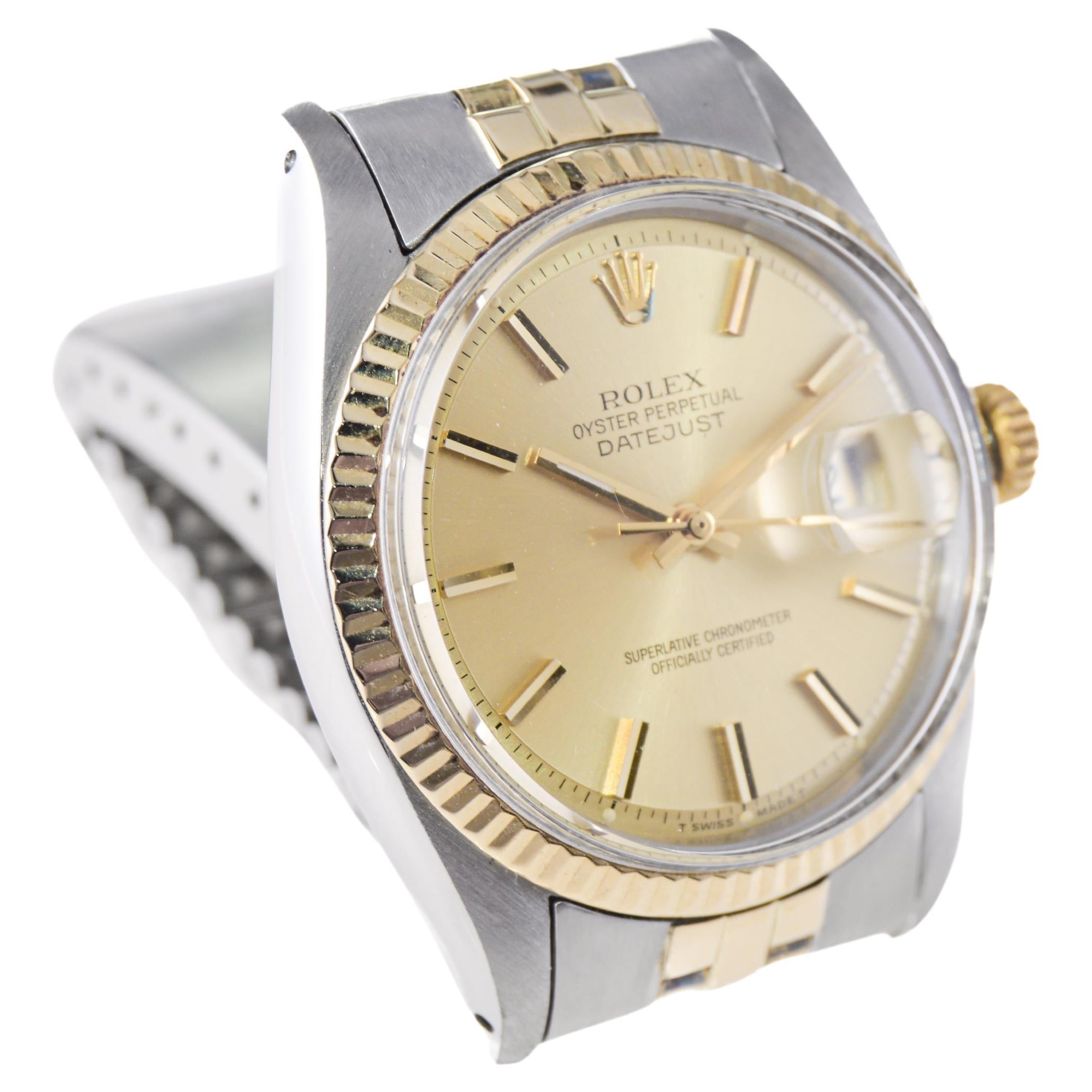 Rolex Datejust bicolor con caja y papeles y esfera original de 1978 en Excelente estado para la venta en Long Beach, CA