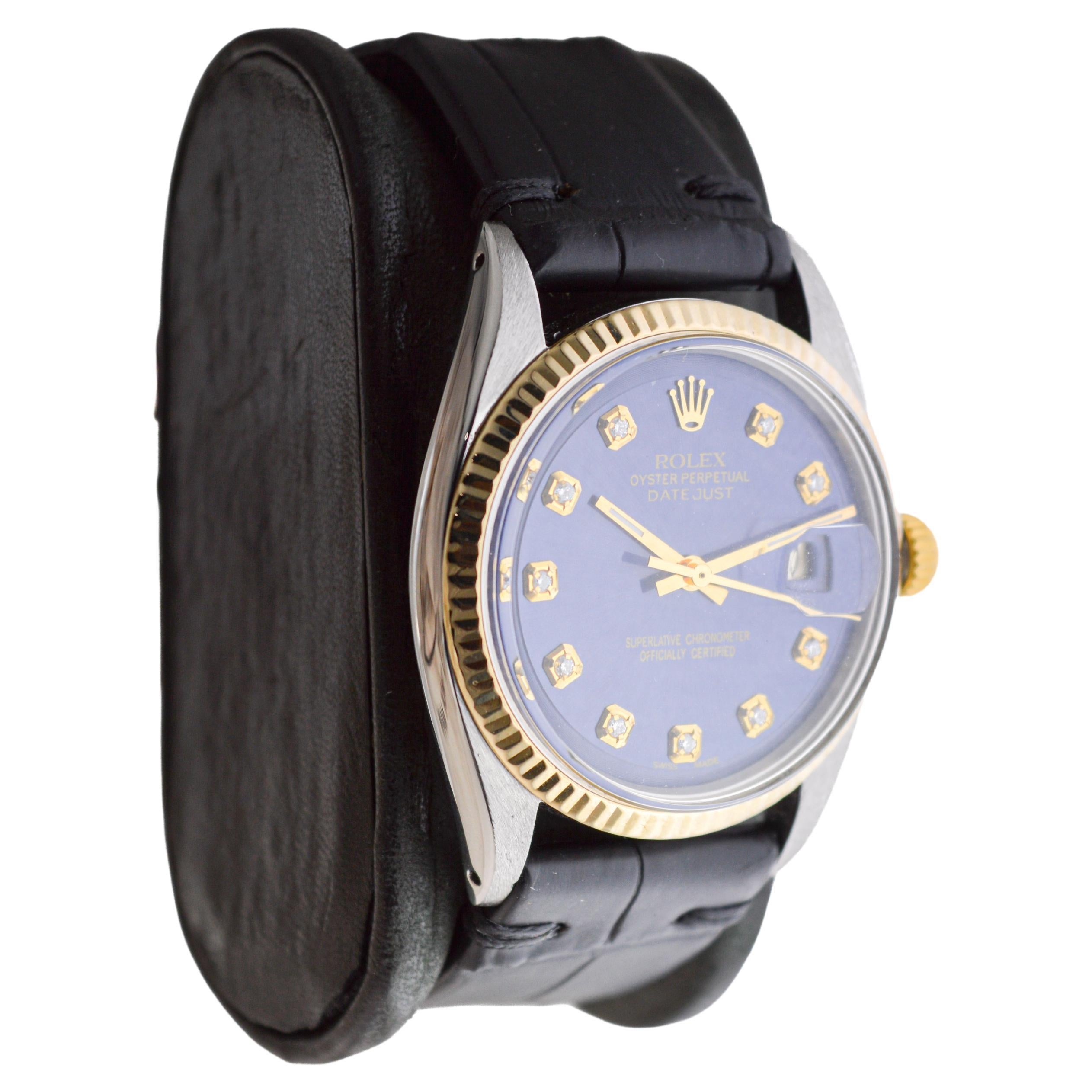 USINE / MAISON : Compagnie des montres Rolex
STYLE / RÉFÉRENCE : Datejust / Référence 1601
METAL / MATERIAL : Acier inoxydable et 14Kt. Lunette en or massif 
CIRCA / ANNÉE : années 1960
DIMENSIONS / TAILLE : Longueur 44mm X Diamètre 36mm
MOUVEMENT /