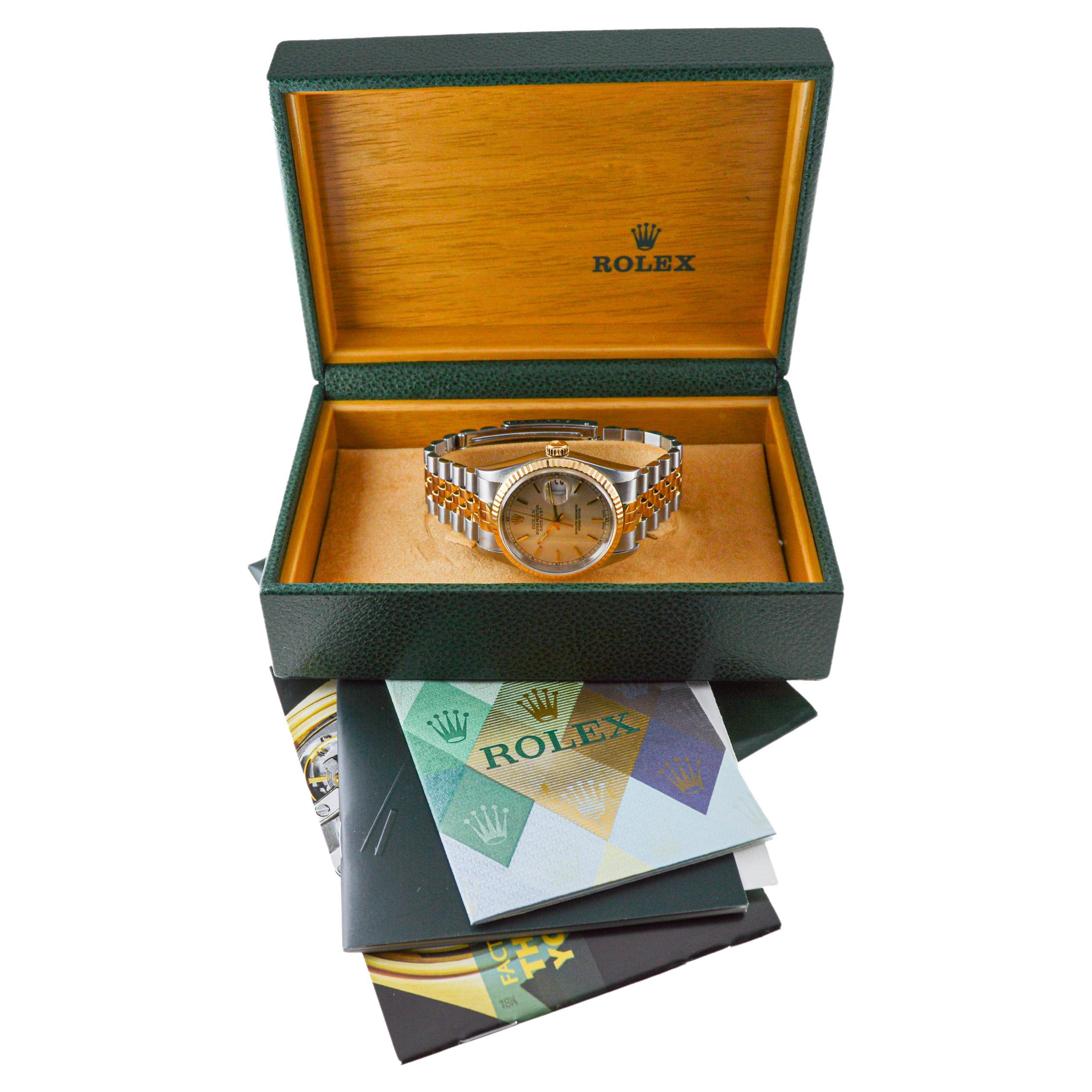 Rolex Two-Tone Datejust with Factory Original, Dial, Box and Papers circa 2000's