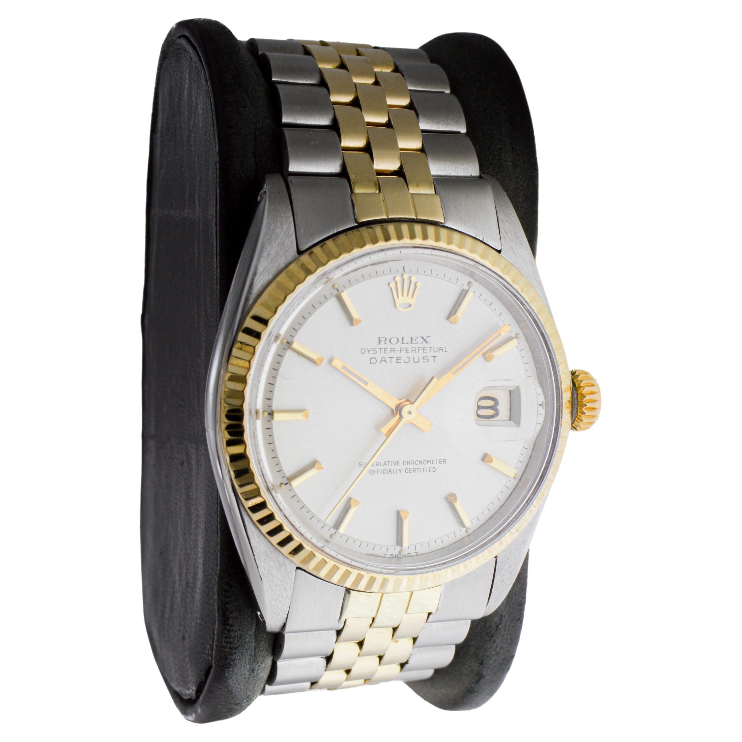 FACTORY / HOUSE: Rolex Watch Company
STYLE / REFERENCE: Datejust / Reference 1601
METAL / MATERIAL: Gold & Stainless Steel
CIRCA / YEAR: 1970's
DIMENSIONS / SIZE: Length 43mm 