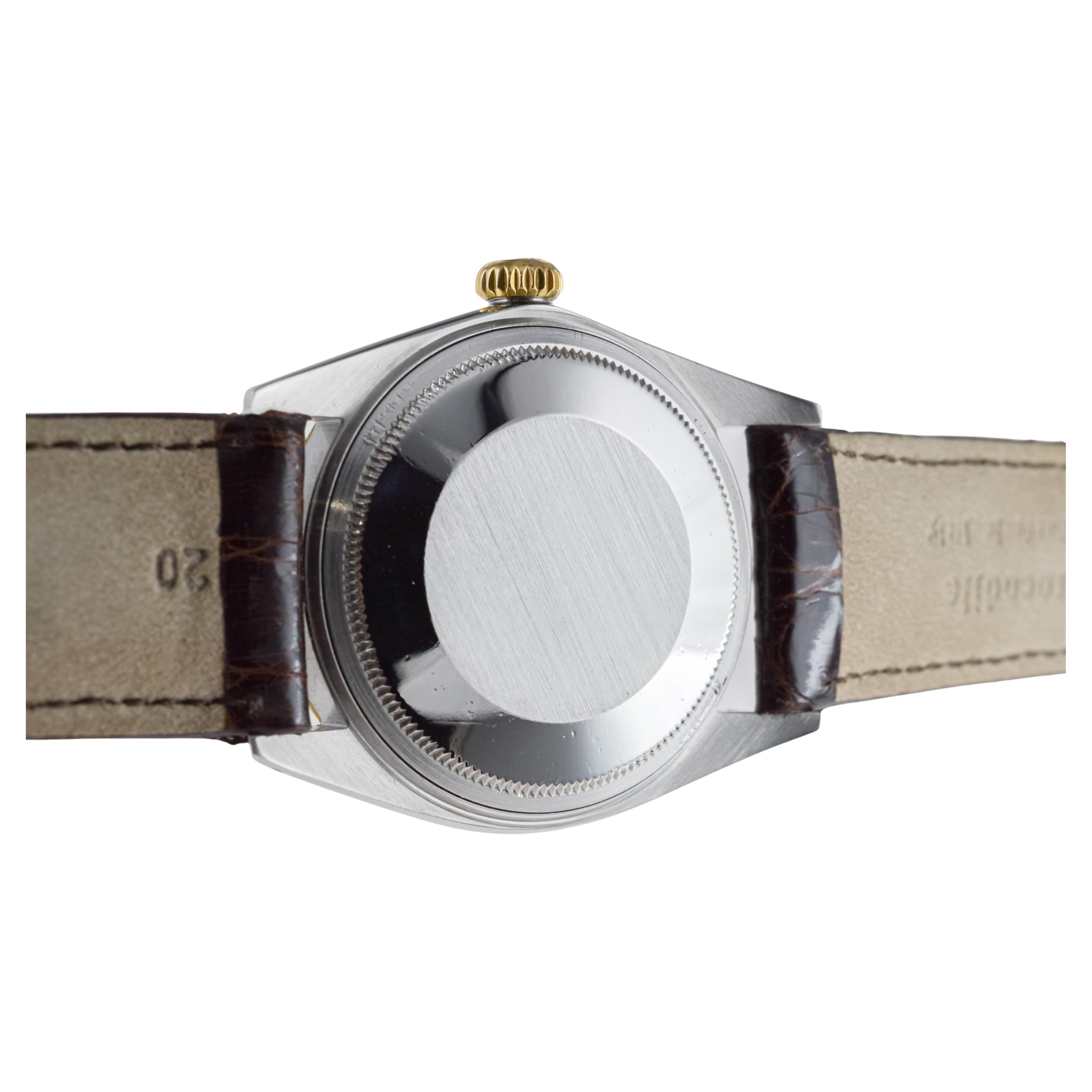 Rolex Two Tone Datejust with Rare Factory Original Linen Dial 1968 11