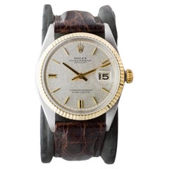 Vintage Rolex Two Tone Datejust with Rare Factory Original Linen Dial 1968