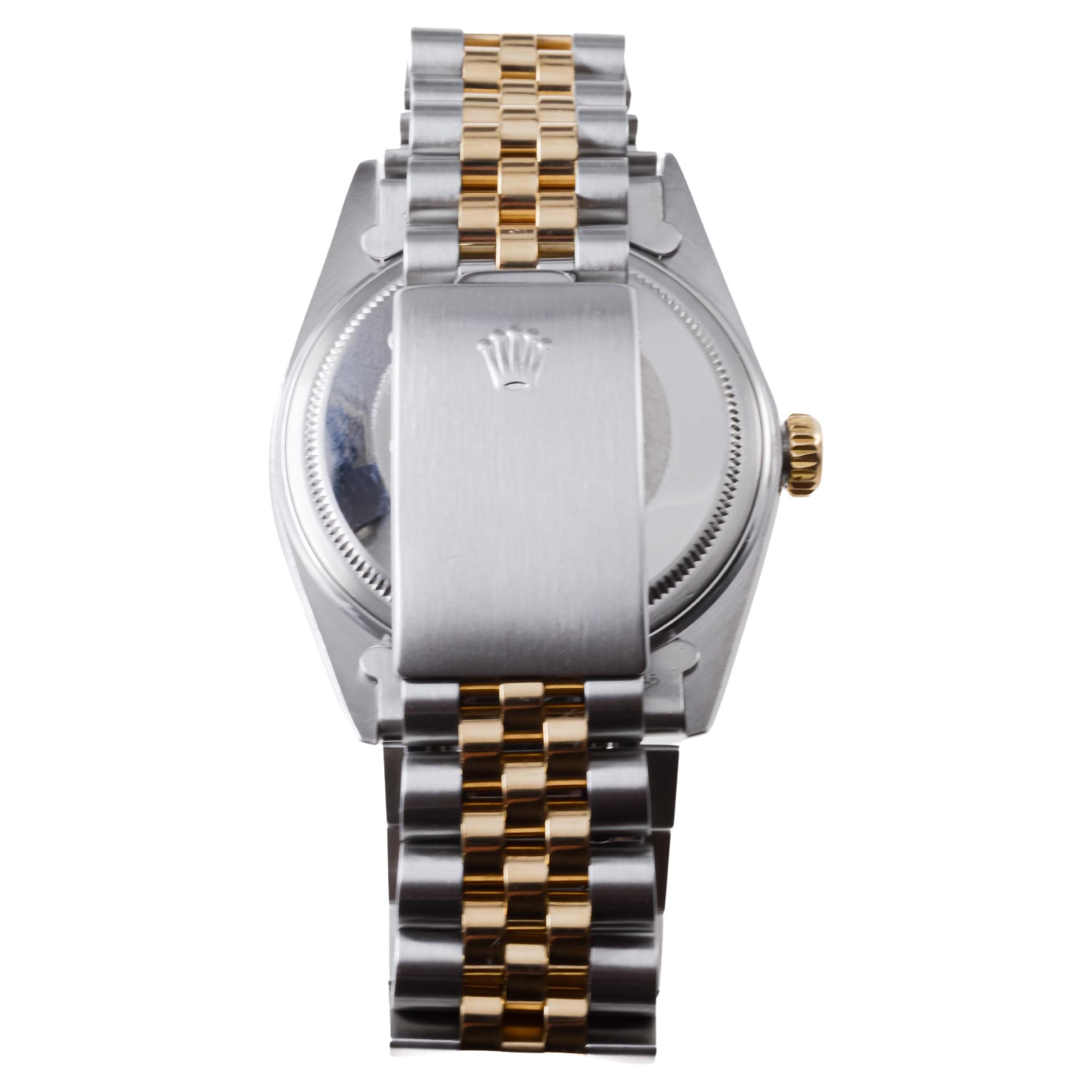 Rolex Two Tone Datejust With Rare, Original Navy Blue Dial circa For Sale 2