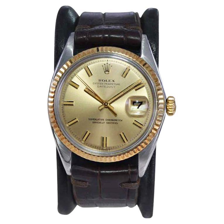 Rolex Two Tone Full Size Datejust with Original Dial from 1971 For Sale