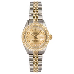 Retro Rolex Two-Tone Oyster Perpetual Date 6917 Stainless Steel and 18 Karat Gold