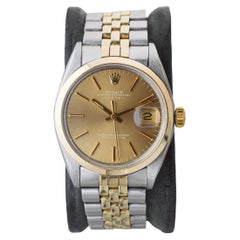 Used Rolex Two Tone Oyster Perpetual Date With Rare Original Bracelet  circa, 1969