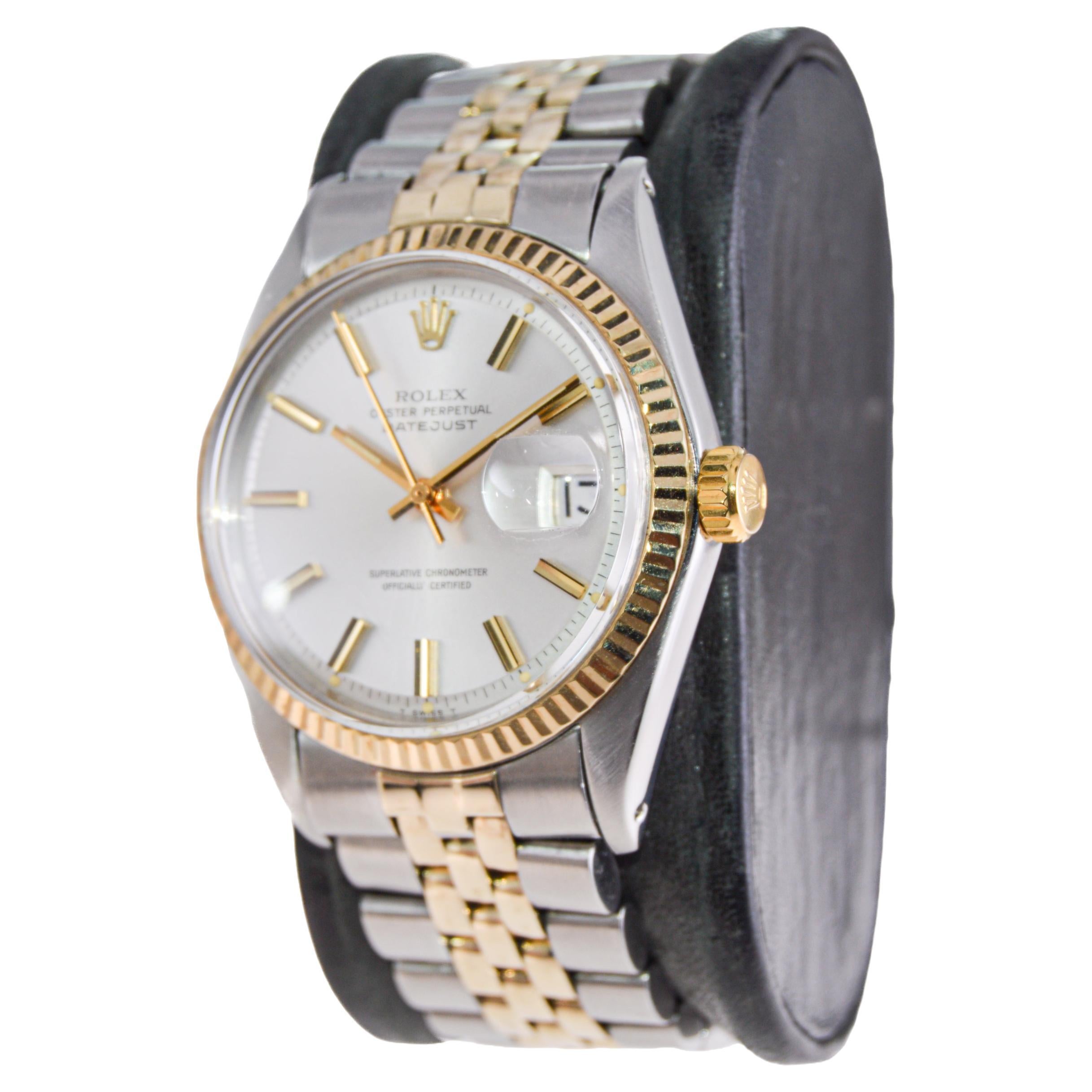 Rolex Two-Tone Oyster Perpetual Datejust Ref 1601 de 1972 con papeles originales en Excelente Estado en Long Beach, CA