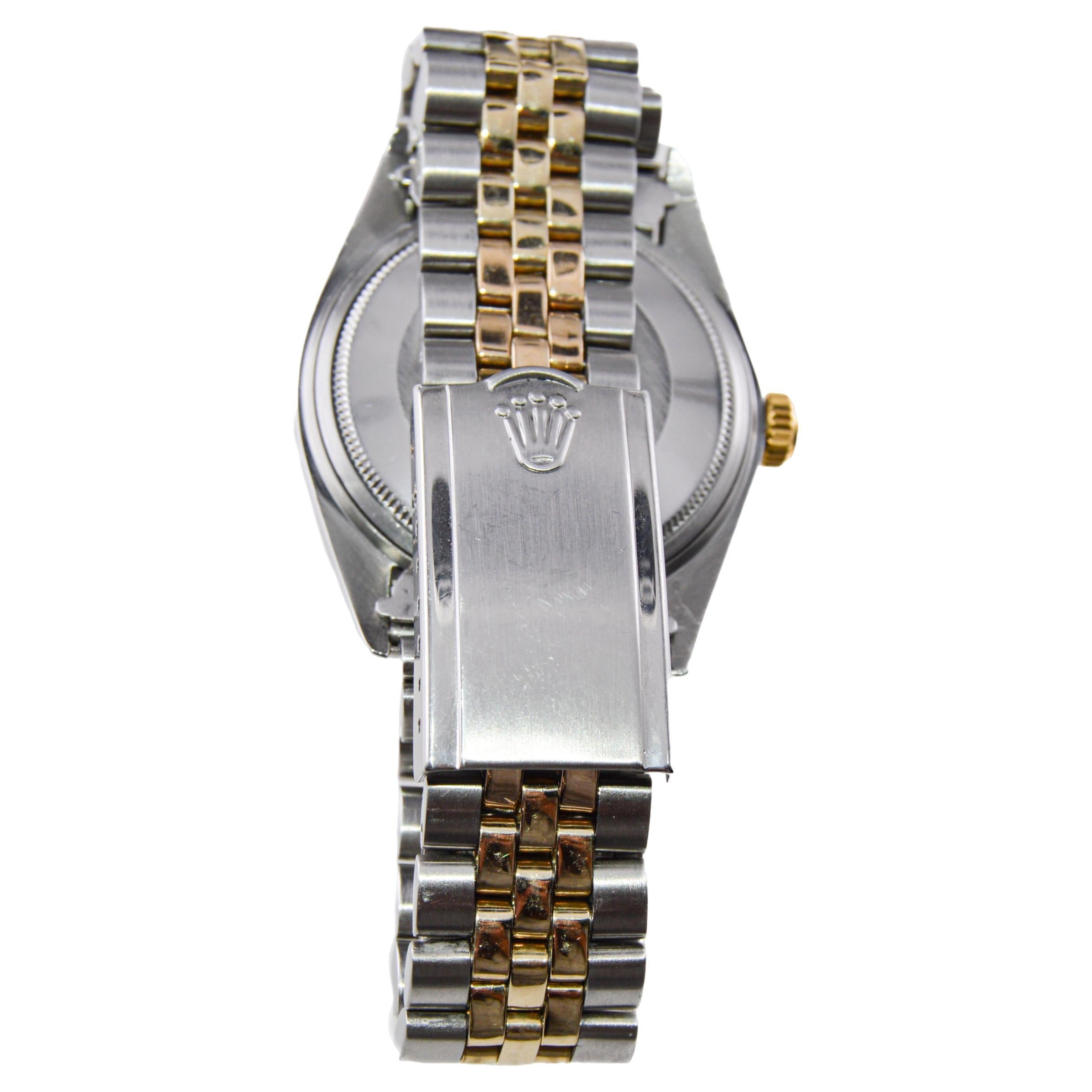 Femenino o masculino Rolex Two-Tone Oyster Perpetual Datejust Ref 1601 de 1972 con papeles originales