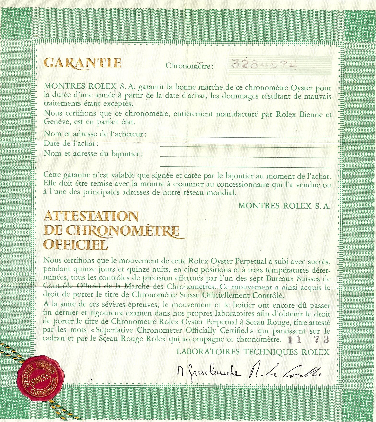 Rolex Oyster Perpetual Datejust réf. 1601 de 1972 avec les documents d'origine en vente 12