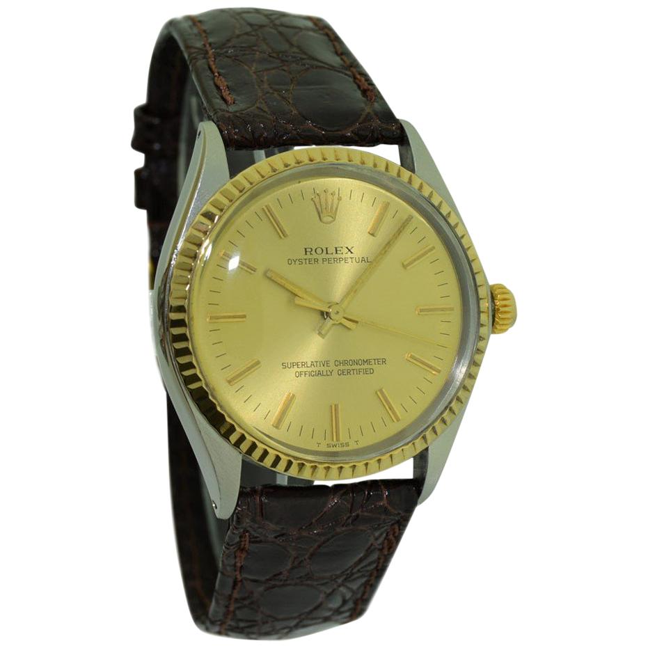Rolex Two-Tone Oyster Perpetual with Original Strap and Buckle circa 1971 or 72