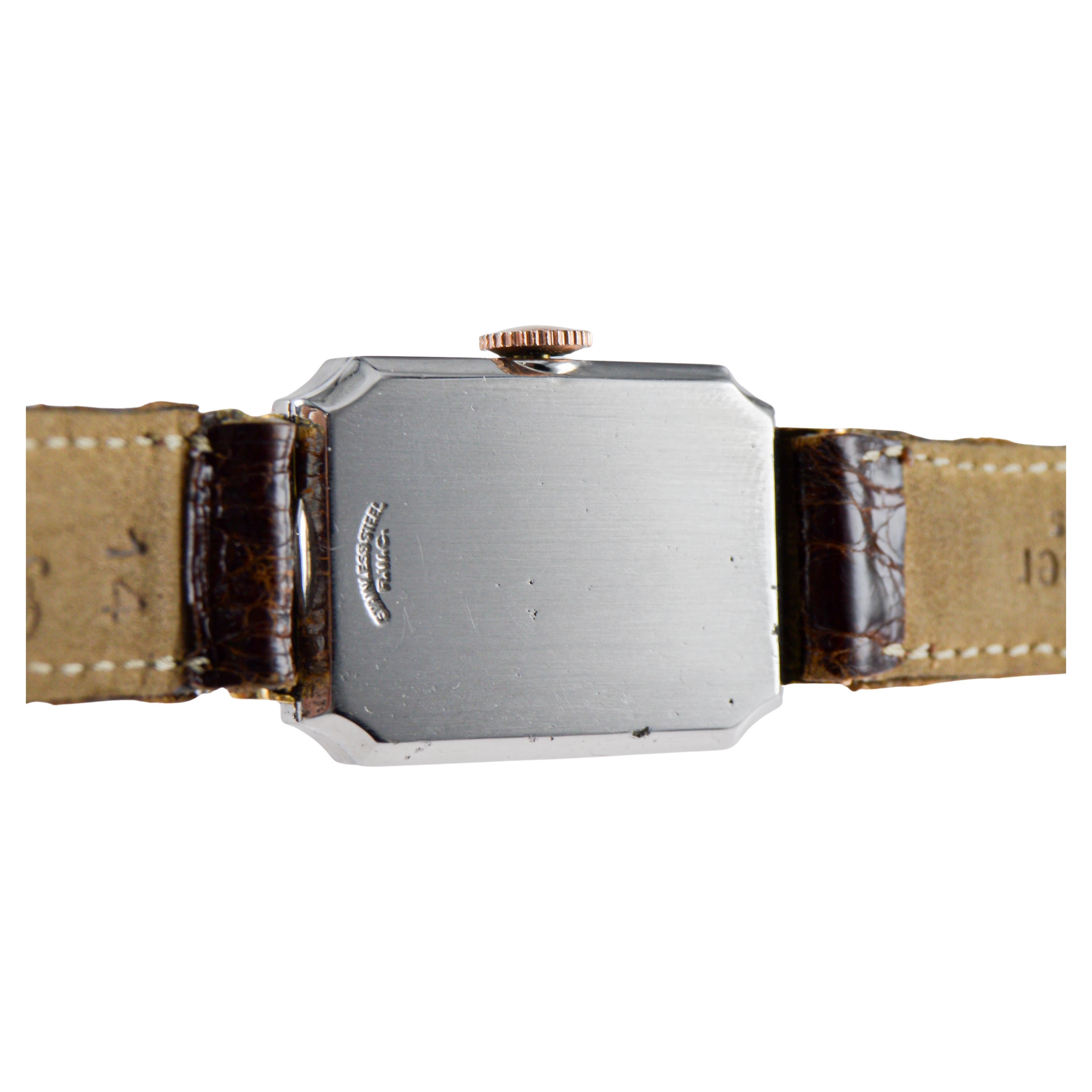 Reloj de vestir Rolex de dos tonos de oro rosa y acero inoxidable, circa años 30 en venta 10