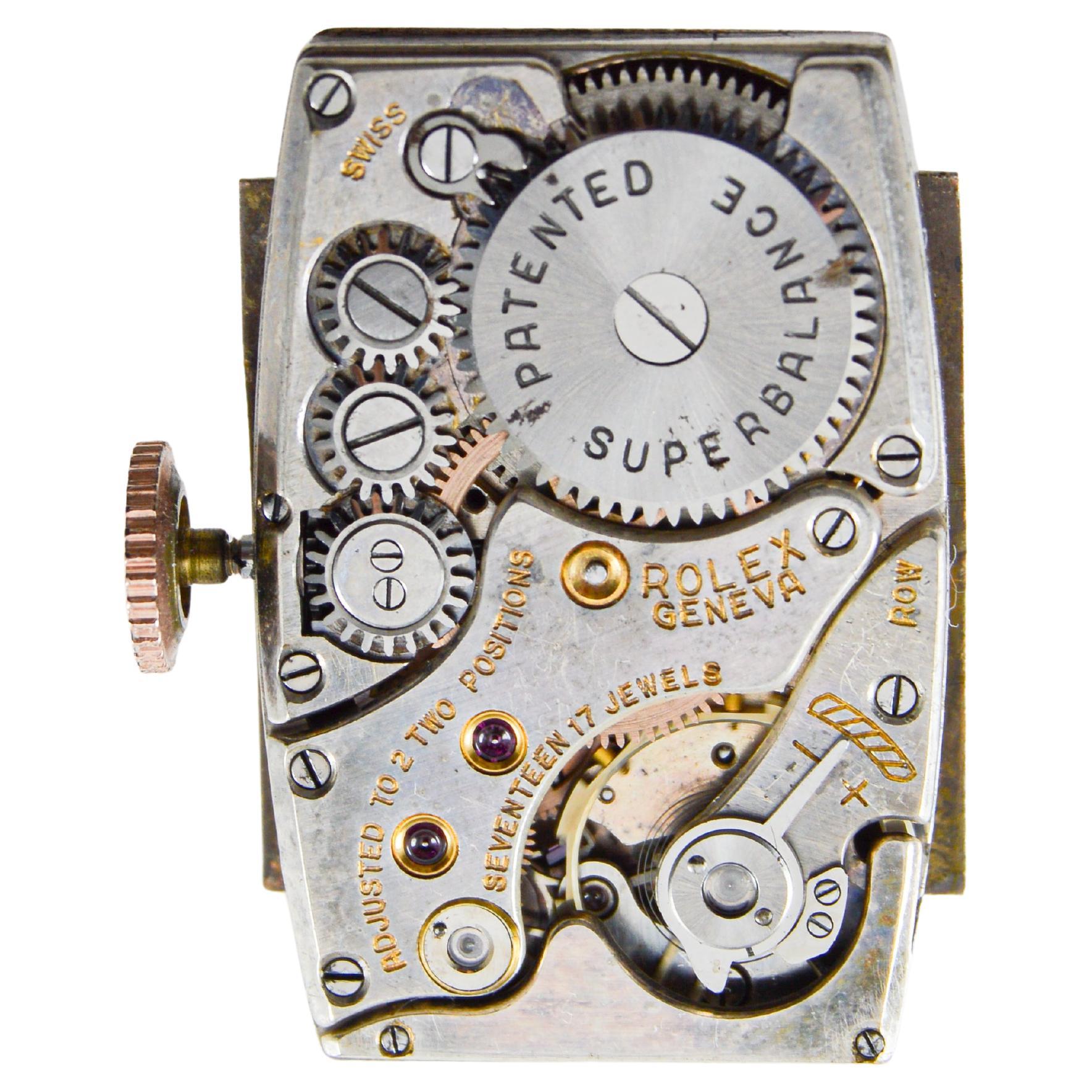 Reloj de vestir Rolex de dos tonos de oro rosa y acero inoxidable, circa años 30 en venta 12