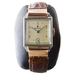 Rolex Orologio da sera bicolore in oro rosa e acciaio inossidabile, anni '30 circa