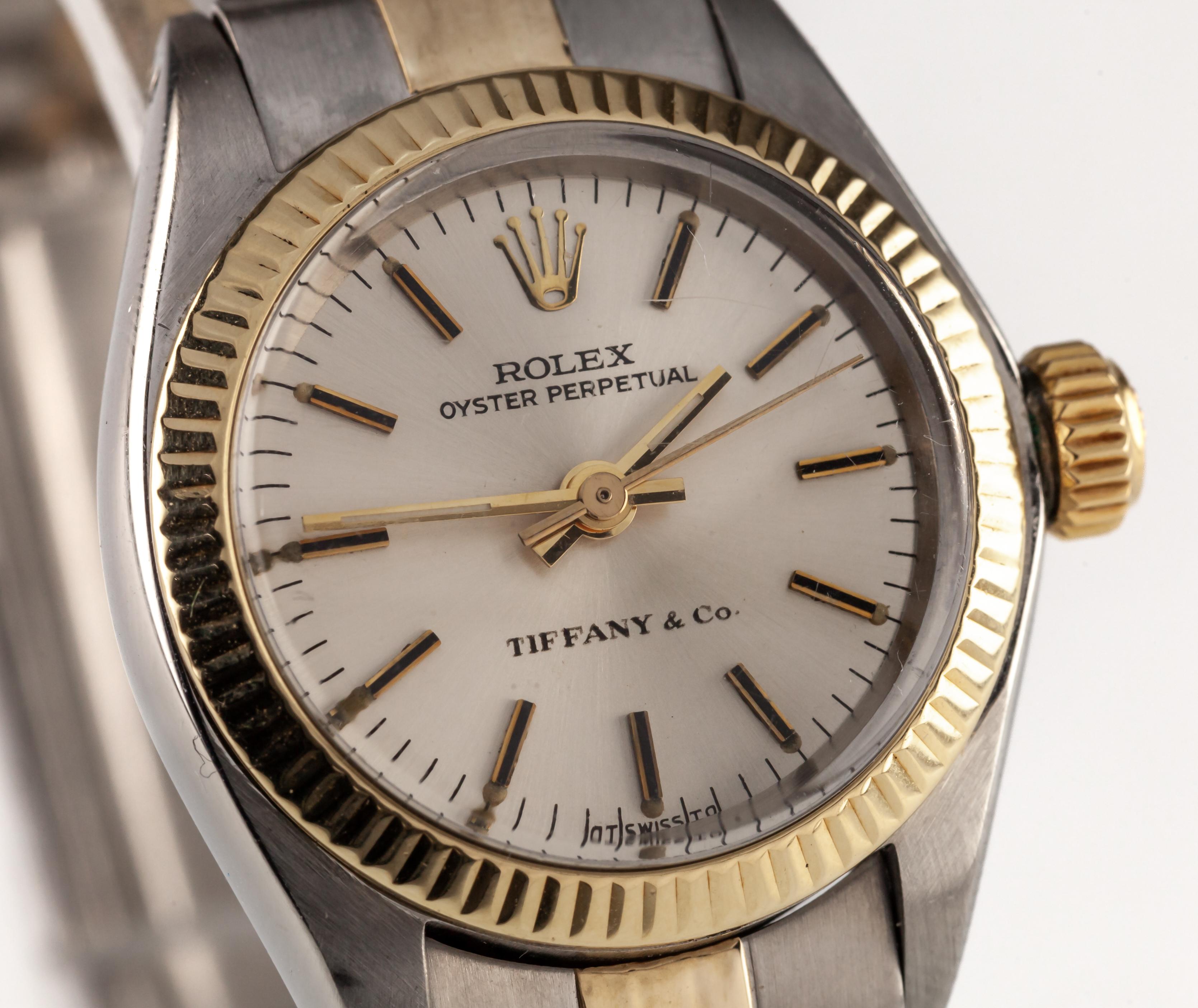Rolex Two-Tone Stainless Steel and Gold Women's Datejust w/ Box 6917 Tiffany&Co In Good Condition In Sherman Oaks, CA